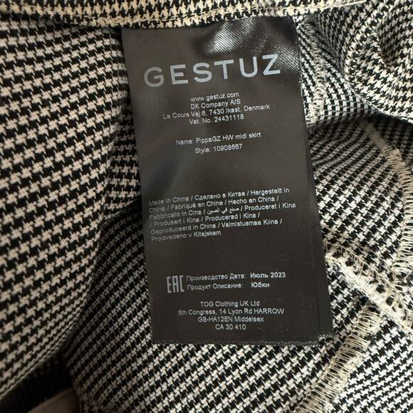 NWOT Gestuz Pippa Houndstooth Check Midi Skirt - Sz 38/US 6 - Picture 12 of 14
